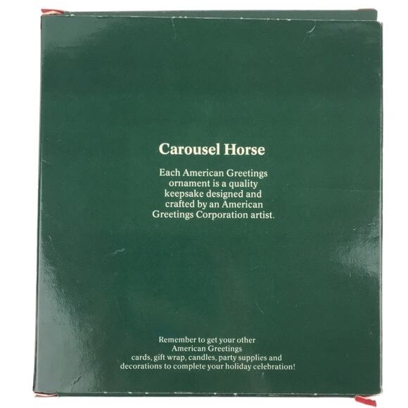 Vintage American Greetings 4'' Carousel Horse Christmas Tree Ornament AX-1035 - Picture 6 of 8